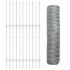 vidaXL Fence with Post Silver 0.8 x 50 m Steel