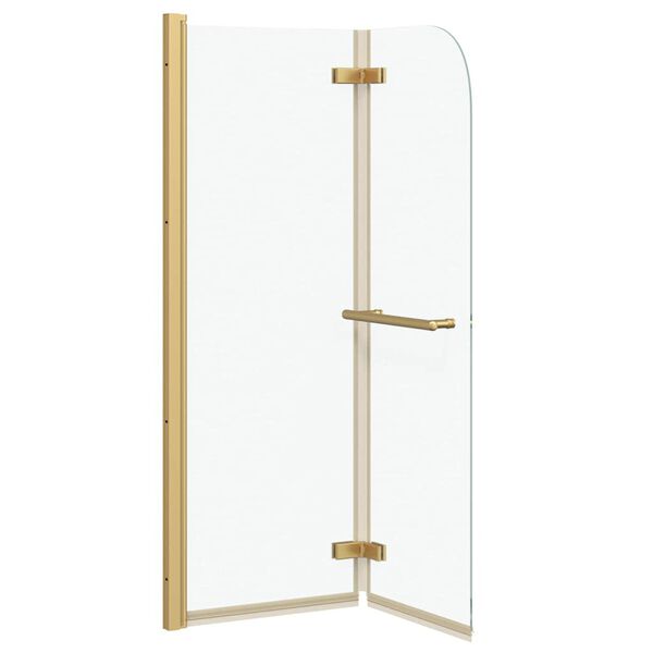 vidaXL Shower Enclosure Gold 95 x 140 cm ESG Glass and Aluminium