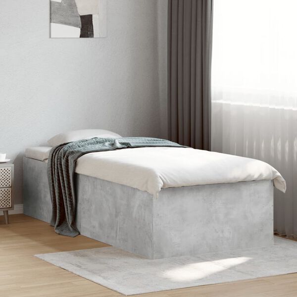 vidaXL Bed Frame without Mattress Concrete Grey 90x200 cm