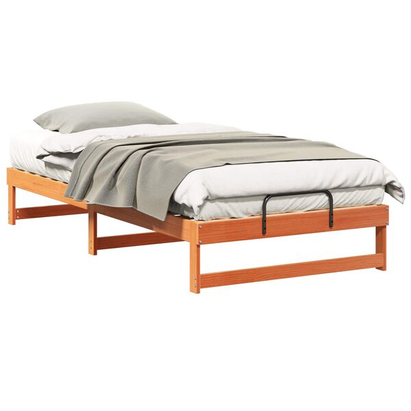 vidaXL Bed Frame Brown 100 x 210 cm Solid Pine Wood