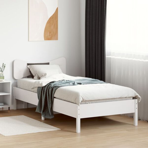 vidaXL Bed Frame without Mattress White 100x200 cm Solid Wood Pine