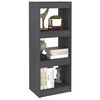 vidaXL Book Cabinet/Room Divider Grey 40x30x103.5 cm Solid Pinewood