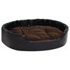 vidaXL Dog Bed Black and Brown 90x79x20 cm Plush and Faux Leather