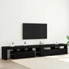 vidaXL TV Cabinet 2 pcs Black Oak 260 x 37 x 40 cm Engineered Wood