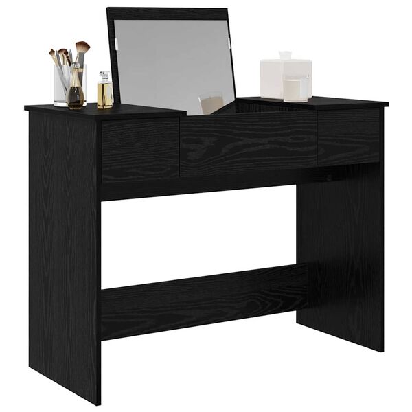 vidaXL Cosmetic Table with Drawer Black Oak 100 x 45 x76 cm