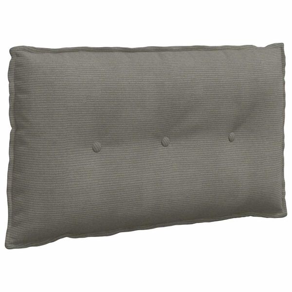 vidaXL Back Pillow Light Grey 80 x 50 cm Corduroy Fabric