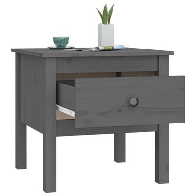 vidaXL Side Tables 2 pcs Grey 50x50x49 cm Solid Wood Pine