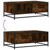 vidaXL Coffee Table Smoked Oak 90x57x35 cm Engineered Wood and Metal