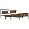 vidaXL Metal Bed Frame without Mattress Smoked Oak 180x200 cm Super King