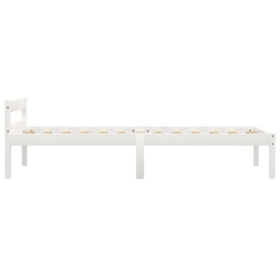 vidaXL Bed Frame White Solid Pine Wood 100x200 cm