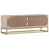 vidaXL TV Cabinet 110x30x40 cm Solid Bleached Wood Mango