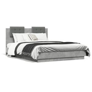 vidaXL Bed Frame without Mattress Concrete Grey 120x190 cm Small Double