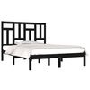vidaXL Bed Frame without Mattress Black 200x200 cm Solid Wood Pine