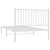 vidaXL Metal Bed Frame without Mattress with Headboard White 100x200cm