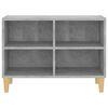vidaXL TV Cabinet with Solid Wood Legs Concrete Grey 69.5x30x50 cm
