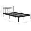 vidaXL Bed Frame without Mattress Black Metal 120x200 cm