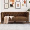 vidaXL Chesterfield Sofa with Cushion Brown 182.5 x 74.5 x 74.5 cm