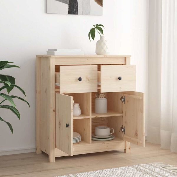 vidaXL Sideboard 70x35x80 cm Solid Wood Pine