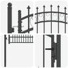 vidaXL Fence Gate with Spikes Grey 200 x 100 cm Powder-coated steel
