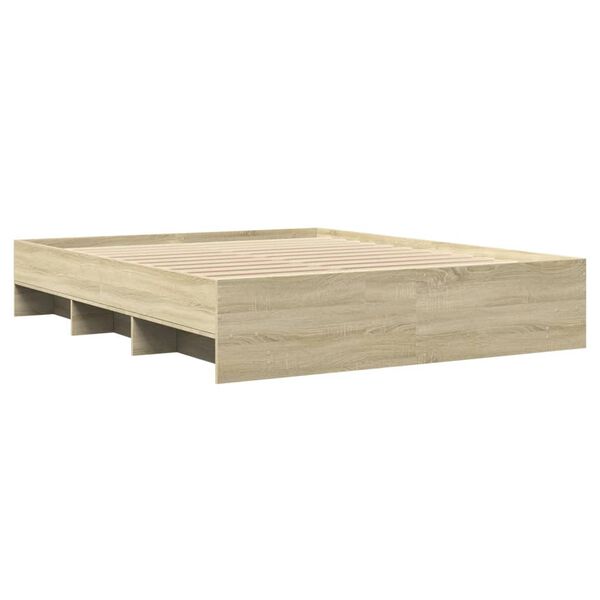 vidaXL Bed Frame without Mattress Sonoma Oak 150x200 cm King Size Engineered Wood