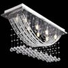 vidaXL White Ceiling Lamp with Glittering Glass Crystal Beads 8 x G9 29 cm
