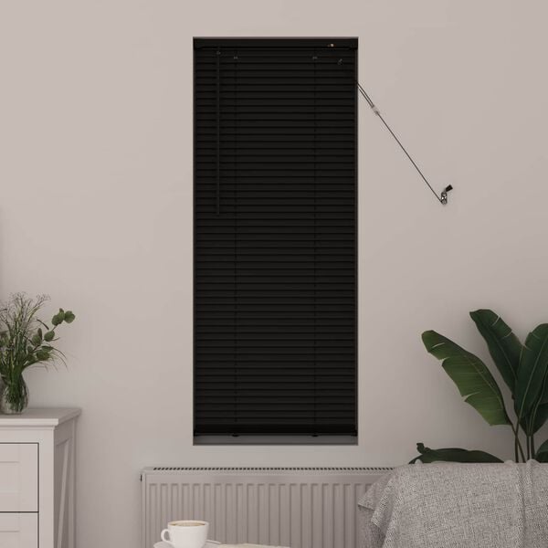 vidaXL Venetian Blind Manual Adjustable Black 150 x 40 cm PVC