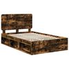 vidaXL Bed Frame Smoked Oak 120 x 200 cm Solid Pine Wood