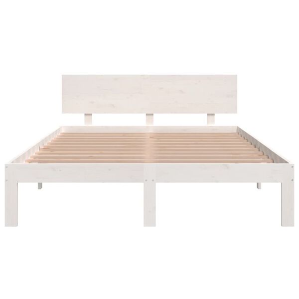 vidaXL Bed Frame without Mattress White 135x190cm Double