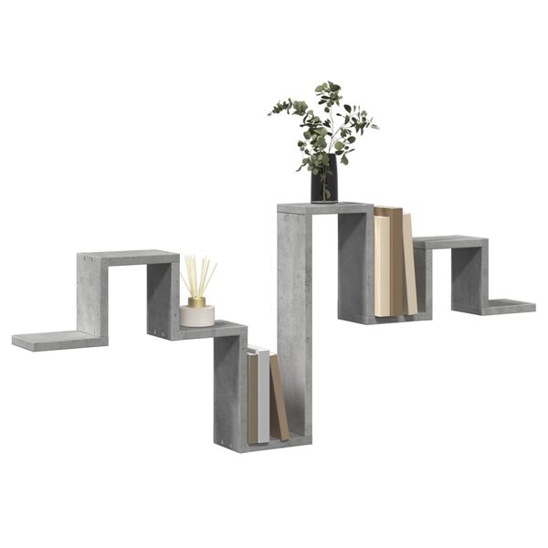 vidaXL Wall Shelf Concrete Grey 104.5x10x43 cm Engineered Wood