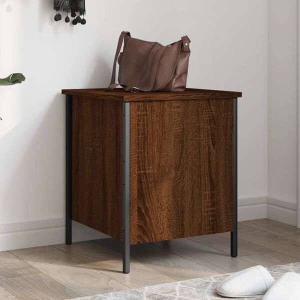 vidaXL Storage Bench Brown Oak 40x42.5x50 cm Engineered Wood