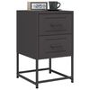 vidaXL Bedside Cabinet Black 36x39x60.5 cm Steel