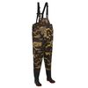 vidaXL Chest Waders with Boots PVC Coated Polyester Size 46 Camouflage