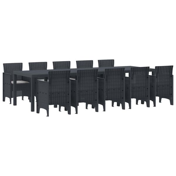 vidaXL Garden Dining Set with Cushions with Cushion 11 pcs