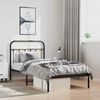 vidaXL Metal Bed Frame without Mattress with Headboard Black 100x200cm