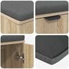 vidaXL Hall Bench with Cushion with Storage Sonoma Oak 80 x 46 x 46 cm