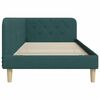 vidaXL Corner Bed Frame with Headboard Dark Green 100 x 200 cm Fabric