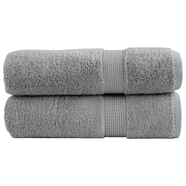 vidaXL Premium Bath Towels "SOLUND" 2 pcs Grey 100x150 cm 600 gsm