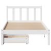 vidaXL Bed Frame without Mattress White 75x190 cm Small Single Solid Wood Pine
