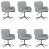 vidaXL Swivel Desk Chairs 6 pcs 54 x 58 x 90 cm Light Grey Fabric