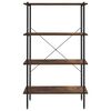 vidaXL 4-Tier Shelving Unit Black and Dark Wood 80x40x130 cm