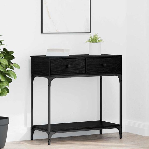 vidaXL Console Table Black oak 75 x 34.5 x 75 cm Engineered wood