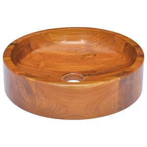 vidaXL Basin Solid Teak Wood &Phi;40x10 cm