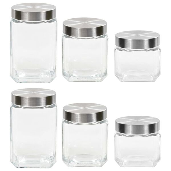 vidaXL Storage Jars with Sliver Lid 6 pcs 800/1200/1700 ml