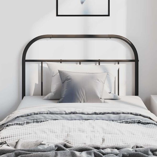 vidaXL Metal Replace Headboard Black 100 cm