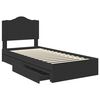 vidaXL Storage Bed with Headboard Black 75 x 190 cm Engineered Wood