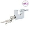 vidaXL Padlock 12 pcs Silver 5 x 1.9 x 4.5 cm Iron