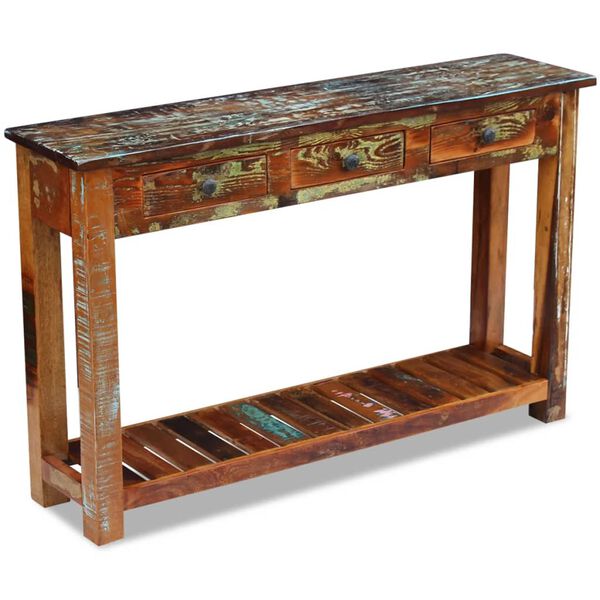 vidaXL Console Table Solid Reclaimed Wood 120x30x76 cm