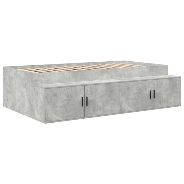 vidaXL Bed Frame Concrete Grey 100 x 200 cm Engineered Wood