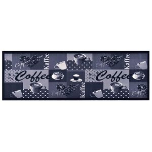 vidaXL Kitchen Carpet Washable Coffee Blue 45x150 cm