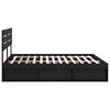 vidaXL Bed Frame with Headboard Black 180 x 200 cm Solid Pine Wood